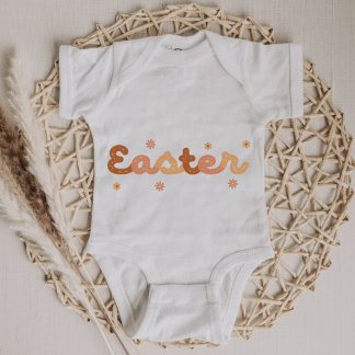 Body Para Bebê Easter style, warm colors in Brown.