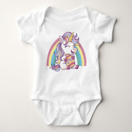 Body Para Bebê Easter Unicorn with Rainbow Mane