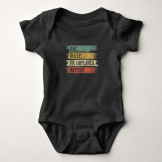 Body Para Bebê Eat Sleep Fix Airplanes Repeat Funny Aircraft