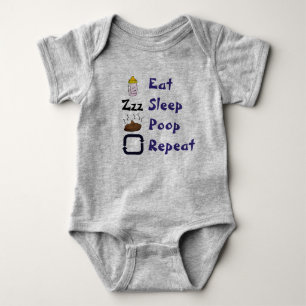 Body Para Bebê Eat Sleep Poop Repeat