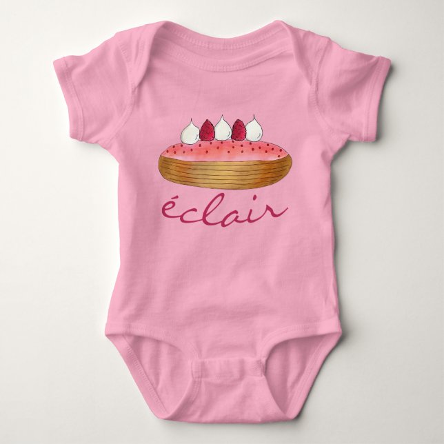 Body Para Bebê Eclair (cor-de-rosa) (Frente)