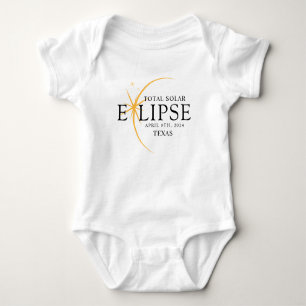 Body Para Bebê Eclipse Total Solar Moderno Preto e Dourado 2024 T