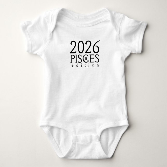 Body Para Bebê edição de Peixes de 2026 com símbolo (Frente)