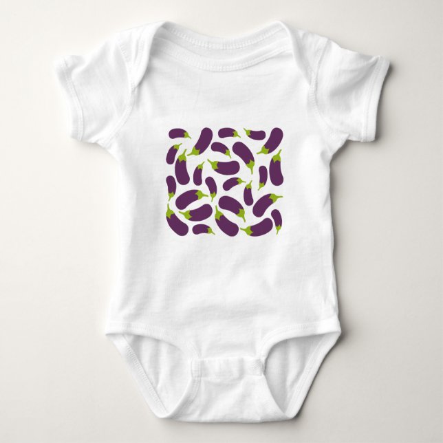 Body Para Bebê EggPlant EggPlant Purple Vegetal Design (Frente)