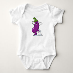 Body Para Bebê EggPlant em patinagem com gelo com skates de gelo