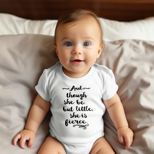Body Para Bebê Ela é feroz (This inspiring bodysuit design features a quote from Shakespeare's Midsummer Night's Dream Book.)