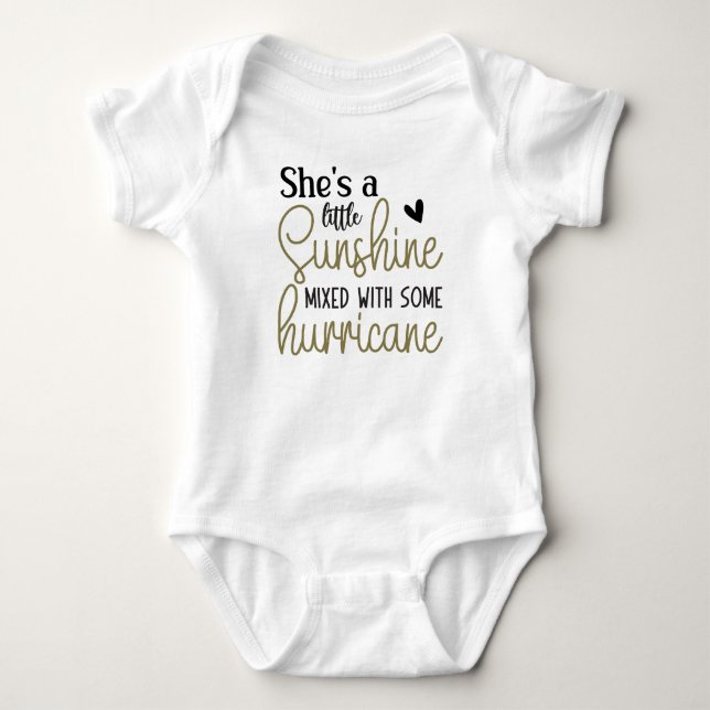 Body Para Bebê Ela é um Bodysuit pequeno Sol (Frente)