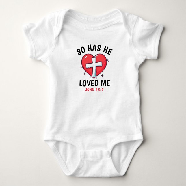 Body Para Bebê Ele Me Amou Coração E Fé Cruzada? (Frente)