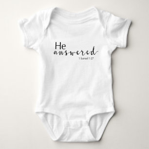 Body Para Bebê Ele Respondeu 1 De Samuel 1:27, Unisex Baby Bodysu