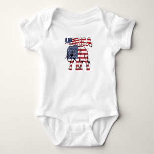 Body Para Bebê Elefante Americano