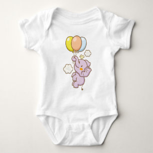 Body Para Bebê Elefante com roupa para bebê de balão