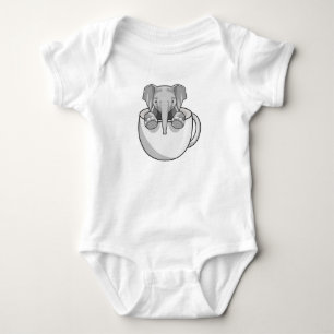 Body Para Bebê Elefante com Taça