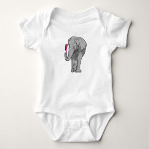 Body Para Bebê Elefante como cabeleireiro com Comb