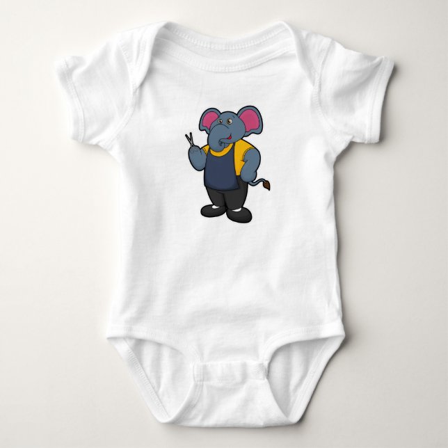 Body Para Bebê Elefante como Cabeleireiro com Tesoura (Frente)