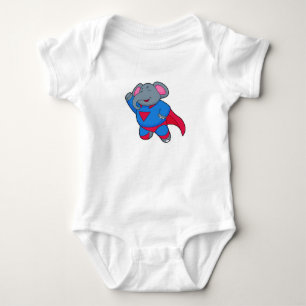 Body Para Bebê Elefante como super-herói