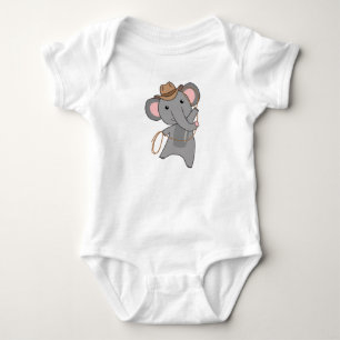 Body Para Bebê Elefante Cowboy Safari de Elefante Laço Western