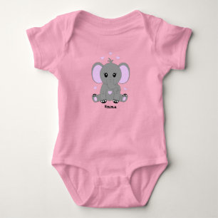 Body Para Bebê Elefante de bebê bonito a rosa para meninas