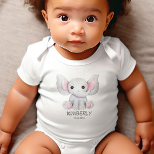 Body Para Bebê Elefante de bebê bonito personalizado