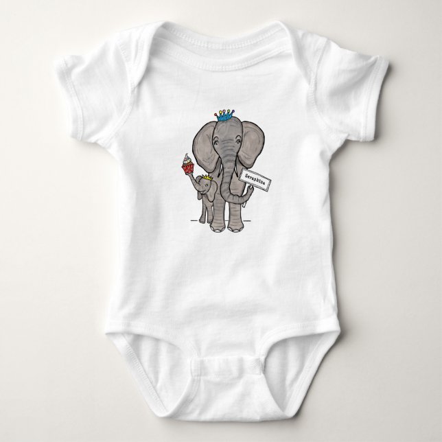 Body Para Bebê Elefante e bebê lindos personalizados (Frente)