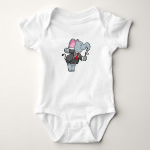 Body Para Bebê Elefante em Música com Triângulo