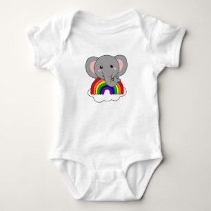 Body Para Bebê Elefante Rainbow Sweet Animais Coloridos Elefantes