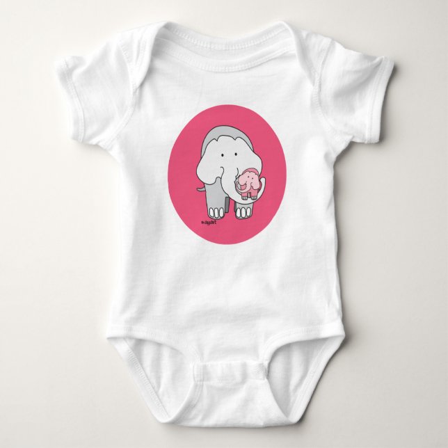 Body Para Bebê Elefante Rosa (Frente)