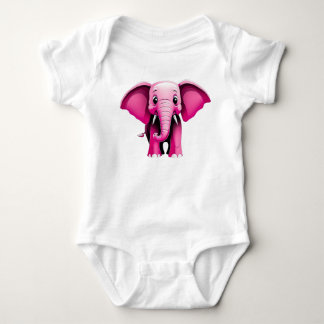 Body Para Bebê Elefante Rosa Bebê Jersey Bodyfato