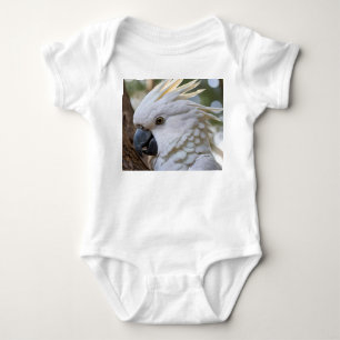 Body Para Bebê Elegância em Branco: A Majestosa Cockatoo Aussie