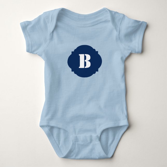 Body Para Bebê Elegant Baby Bodysuit with Simple Monogram  (Frente)