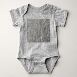 Body Para Bebê elegant girly chic grey cream beige white floral