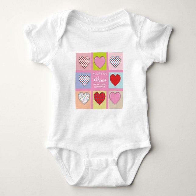Body Para Bebê Elegante Design de Dia das Mães Cheio de Amor (Frente)