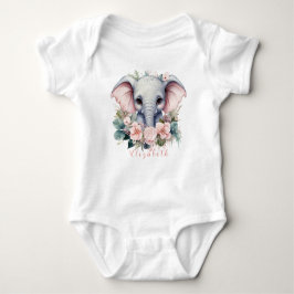 Body Para Bebê Elegante e Colorido Elefante Bebê Floral
