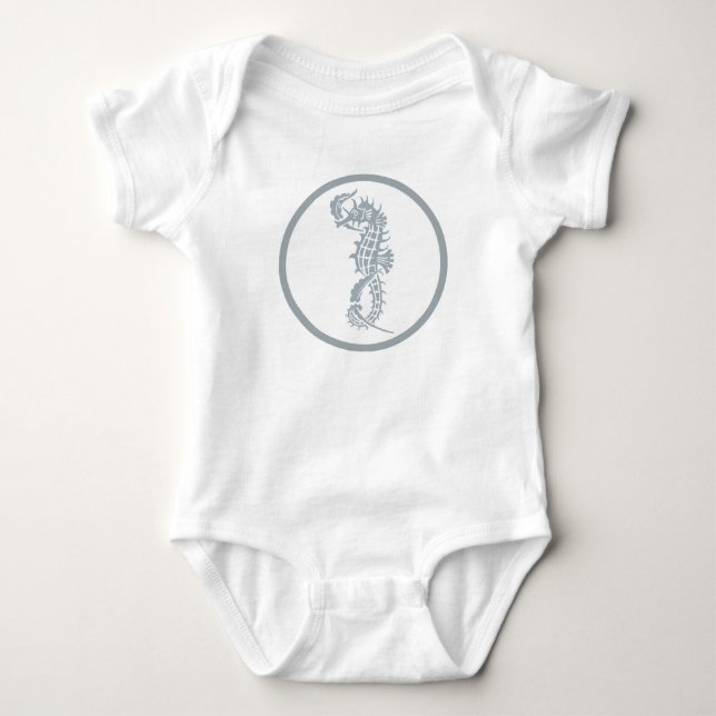 Body Para Bebê Elegante Náutico Clássico Azul-Marinho (Frente)