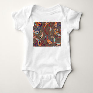 Body Para Bebê Elegante Paisley Impressão: Padrão Vintage