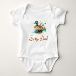 Body Para Bebê Elegante Verde Frame Mallard Duck Chá de fraldas