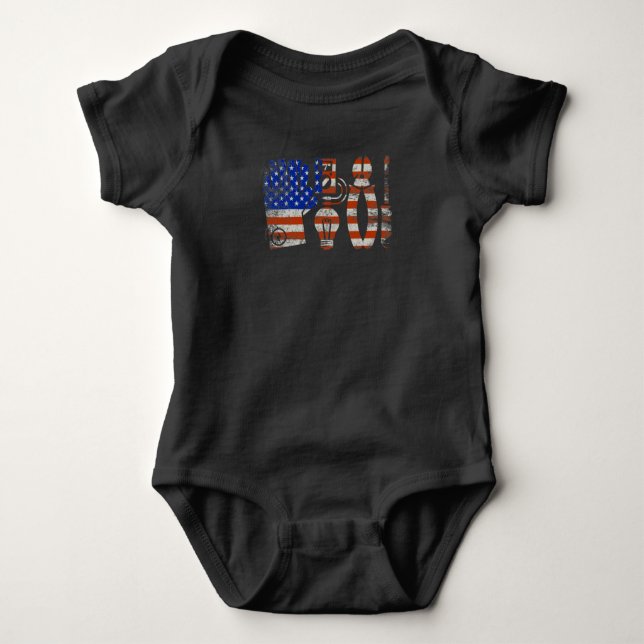 Body Para Bebê Eleito Americano Flag American (Frente)