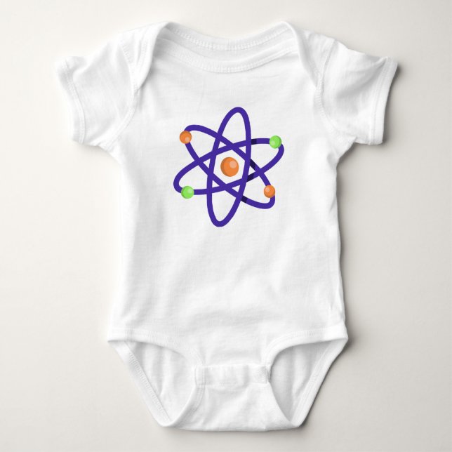 Body Para Bebê Elemento de Matemática e Ciência - Átomos (Frente)