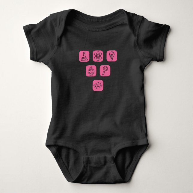 Body Para Bebê Elementos da ciência (Frente)