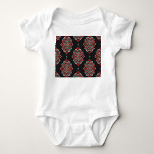 Body Para Bebê Elementos paisley asiáticos, padrão de vintage boh