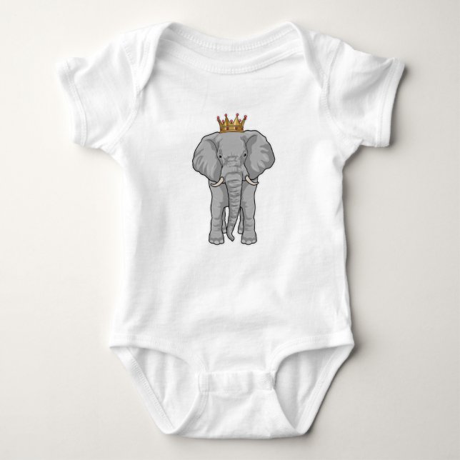 Body Para Bebê Elephant King Crown (Frente)