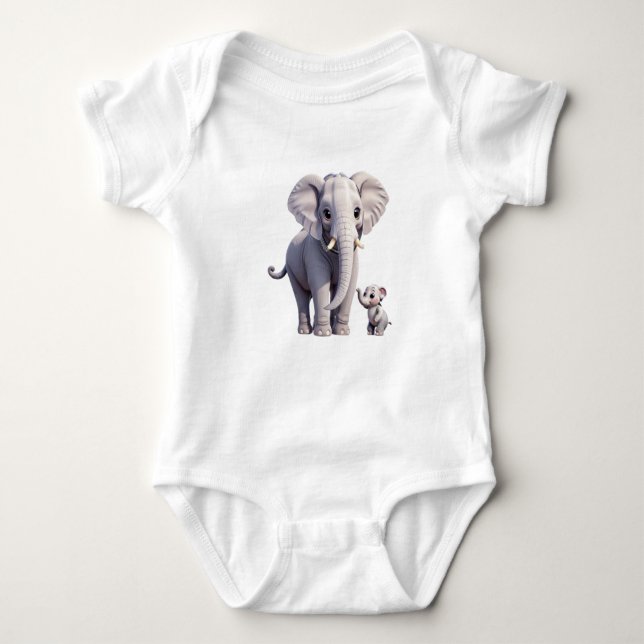 Body Para Bebê Elephants Baby Jersey Bodycase (Frente)
