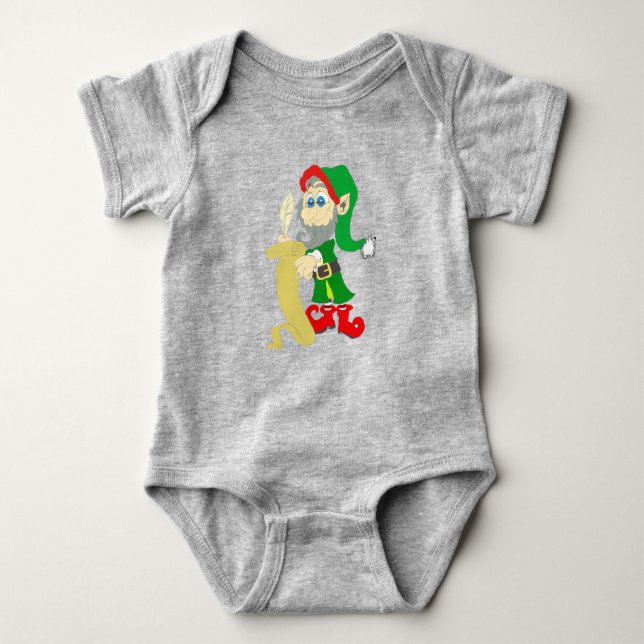 Body Para Bebê Elf de Natal (Frente)