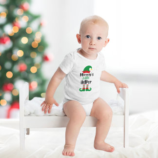 Body Para Bebê Elfo de Natal do Pequeno Auxiliar da mamãe