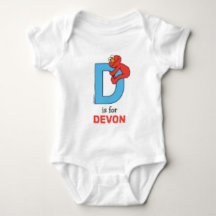 Body Para Bebê Elmo Alphabet D Azul