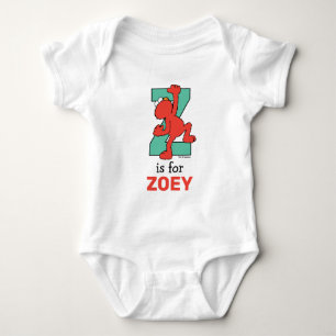 Body Para Bebê Elmo Alphabet Z Teal