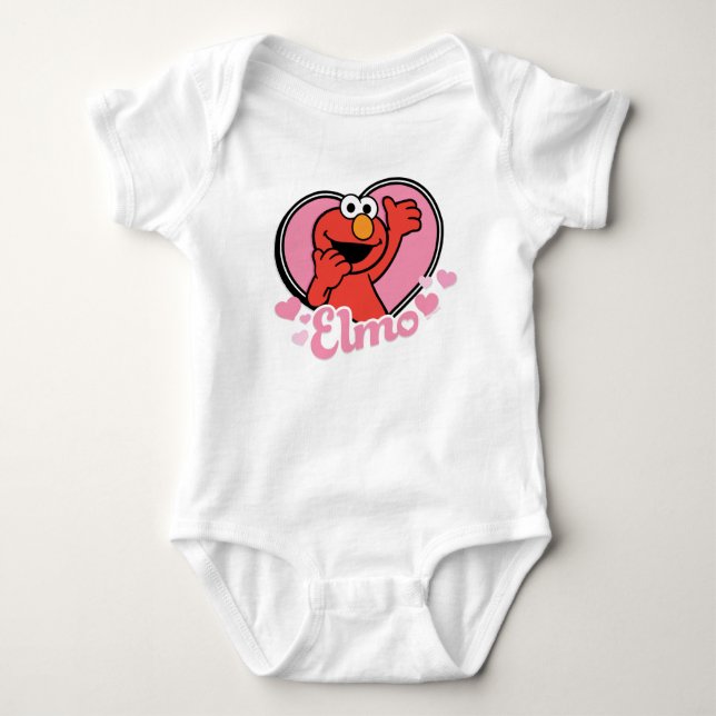Body Para Bebê Elmo no Namorados do coração (Frente)