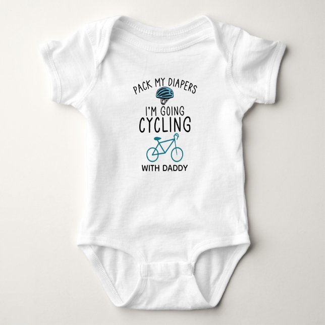 Body Para Bebê Embale Minhas Fraldas Estou Indo Pedalar com Papai (Frente)