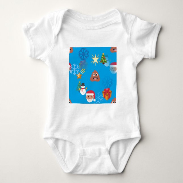 Body Para Bebê emoji poop christmas (Frente)