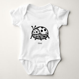 Body Para Bebê Encantadora Ilustração do Besouro Desenhado à Mão