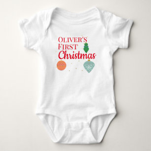 Body Para Bebê Enfeite Kawaii Fofo Personalizado Primeiro Natal d